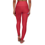 Red High Waisted Yoga Leggings